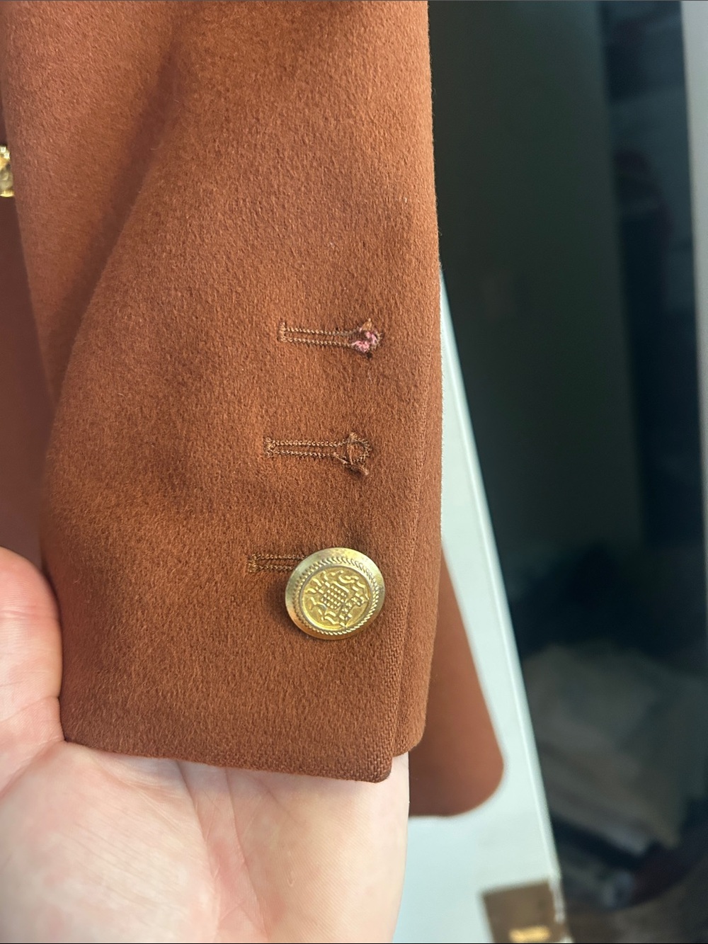 Escada Rust Brown Double-Breasted Blazer Jacket - Picture 8 of 10